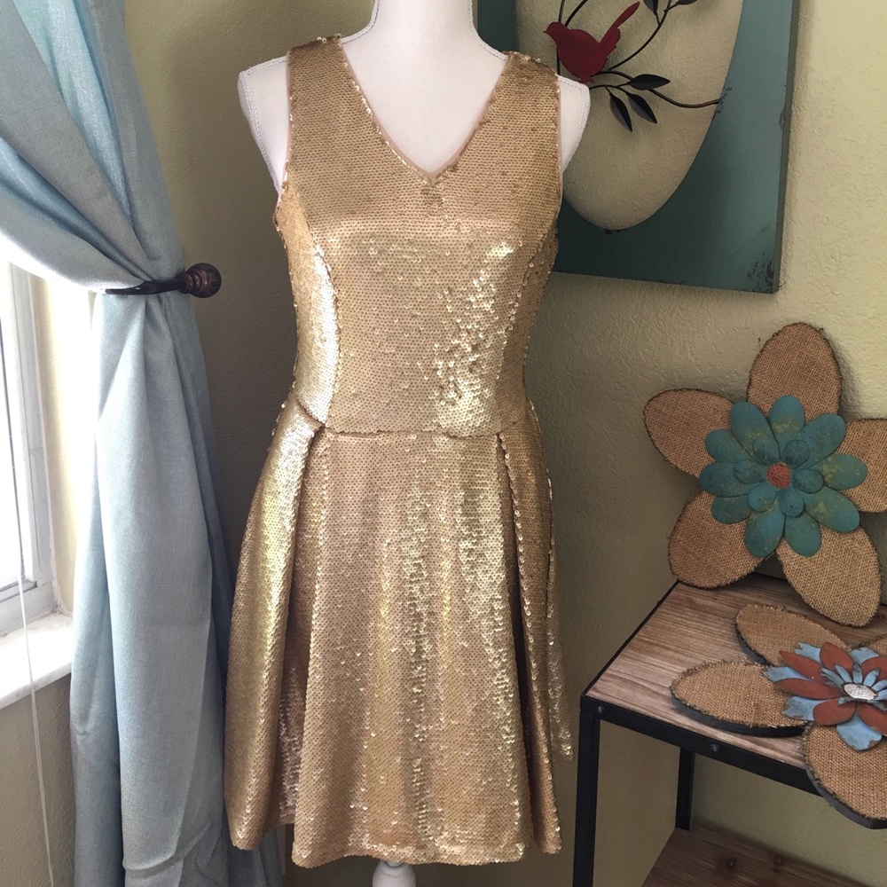 Copper Key Sequined Dress